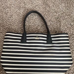 Kate Spade Black and White Striped Tote